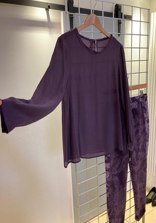 Purple semi sheer floaty blouse - Maya Maya Ltd