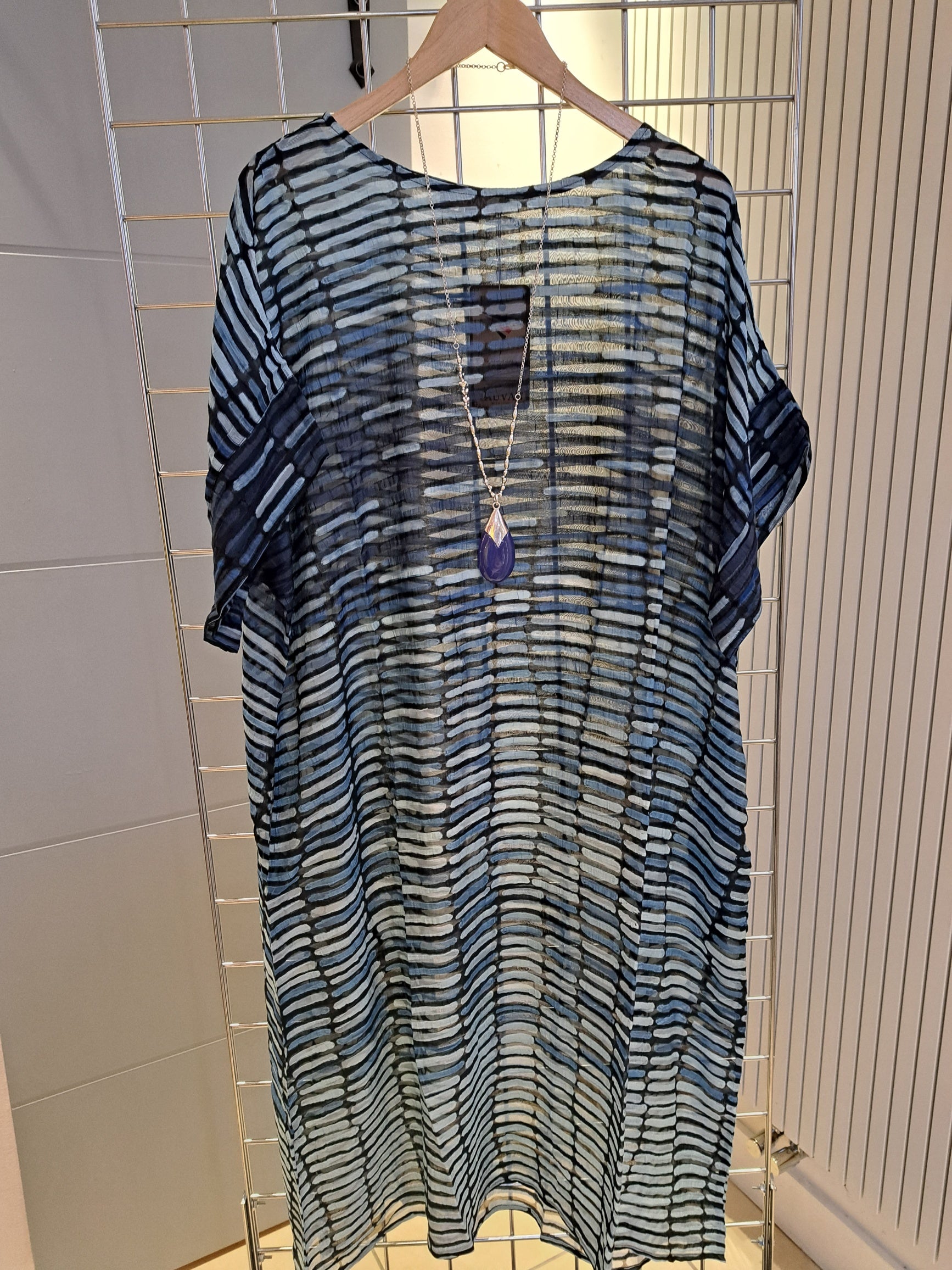Yauvan Denim blue semi sheer dress - Maya Maya Ltd