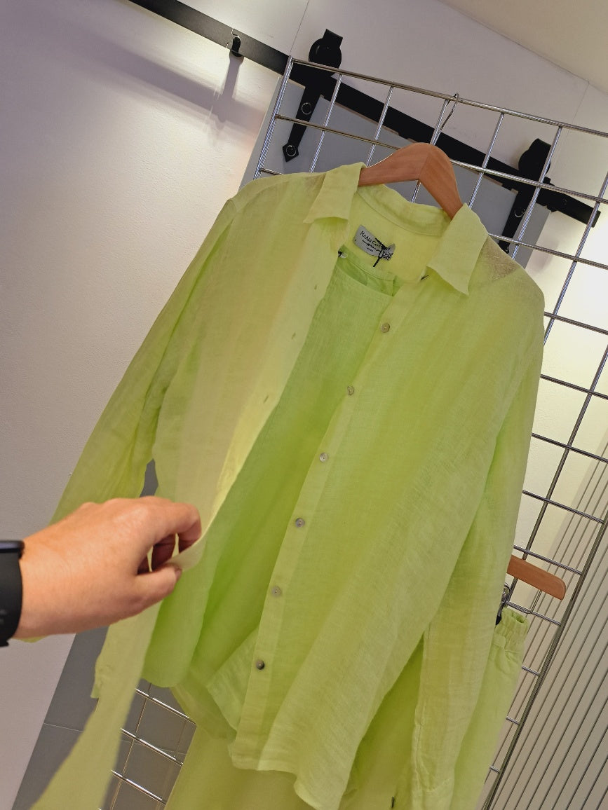 Lime linen shirt - Maya Maya Ltd