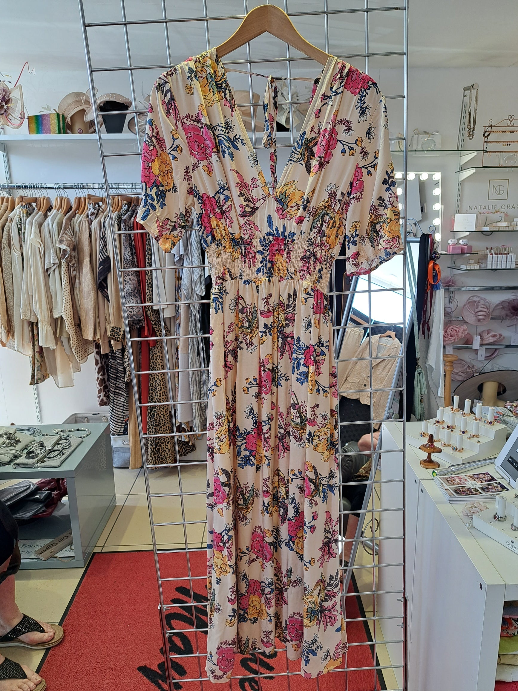 shirred waist midi dress - Maya Maya Ltd