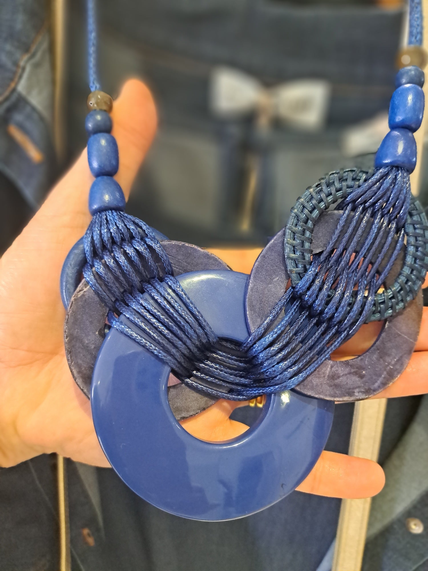 large blue circles necklace - Maya Maya Ltd