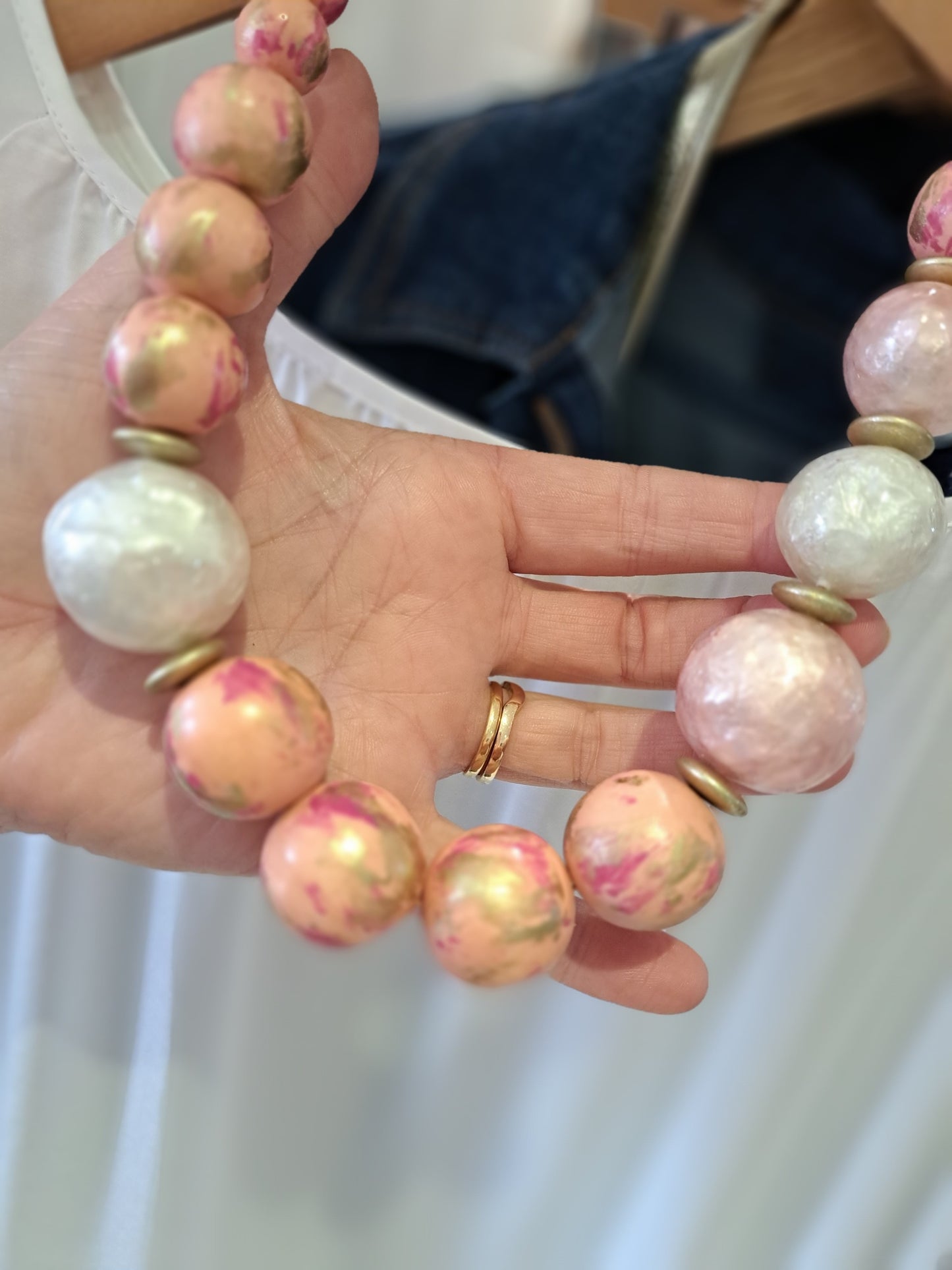 pink orange necklace - Maya Maya Ltd