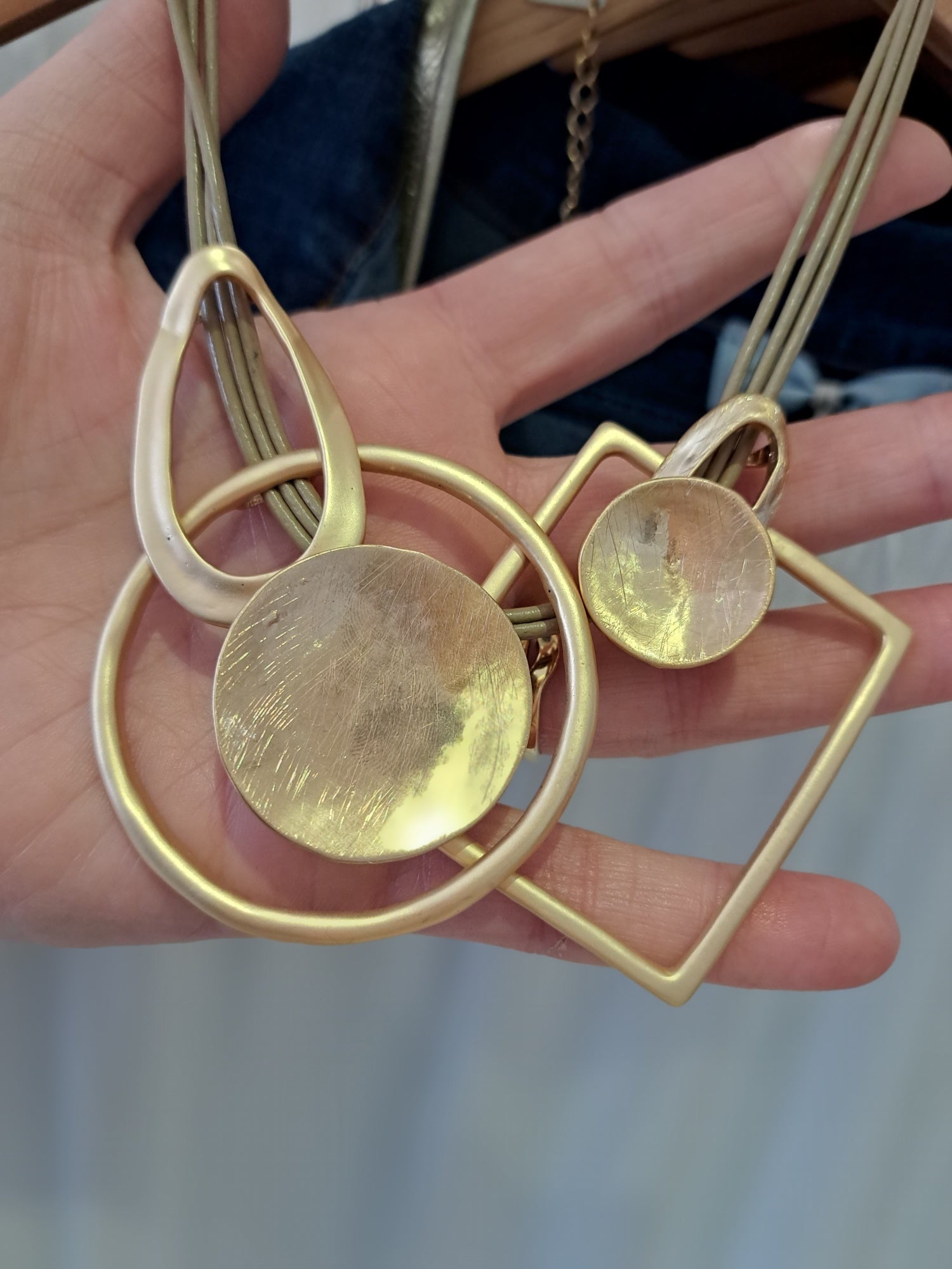 chunky Matt gold  necklace - Maya Maya Ltd