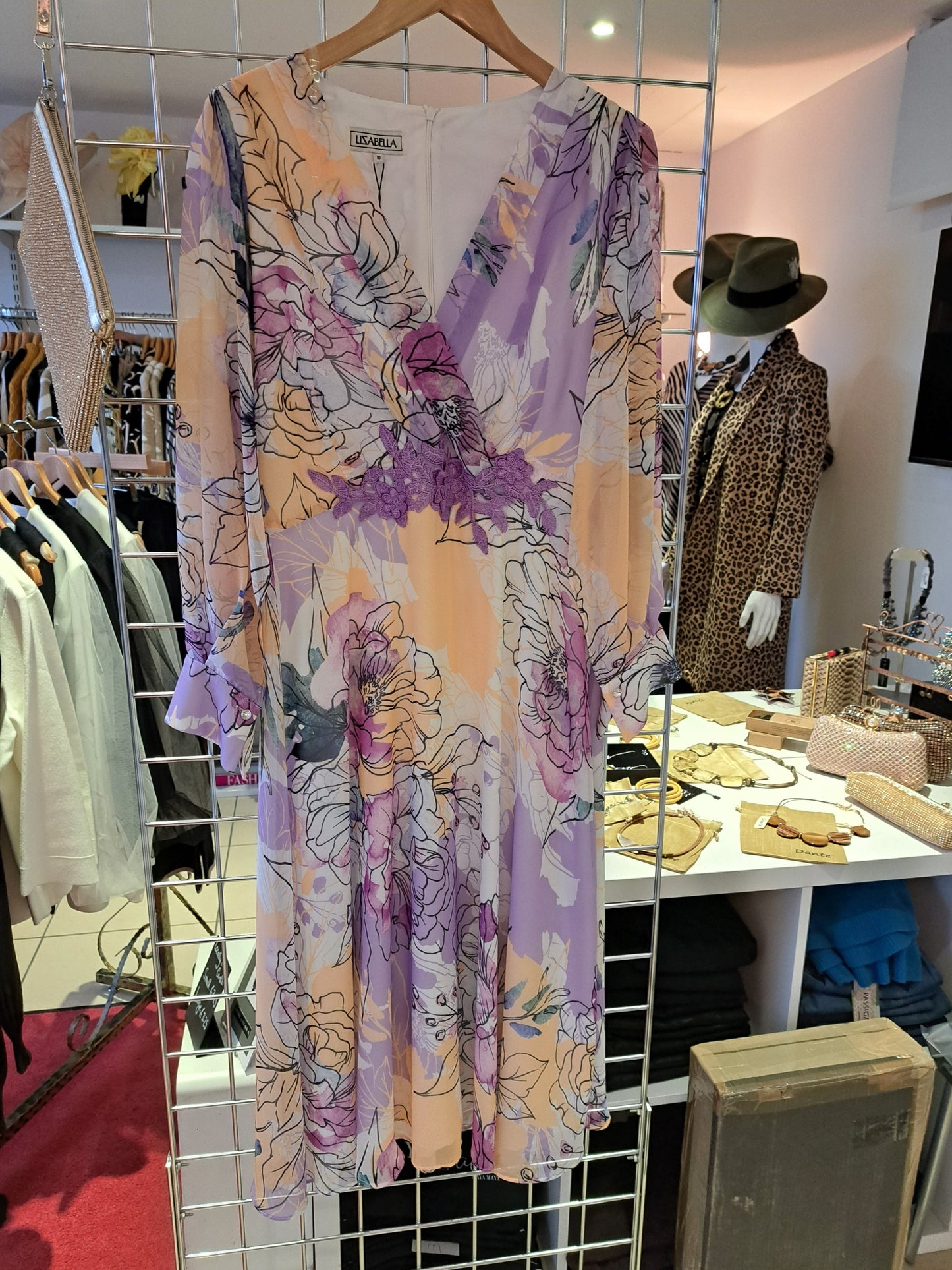 Lizabella floral print chiffon dress - Maya Maya Ltd