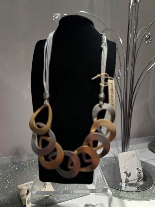 Silver gold tones necklace - Maya Maya Ltd