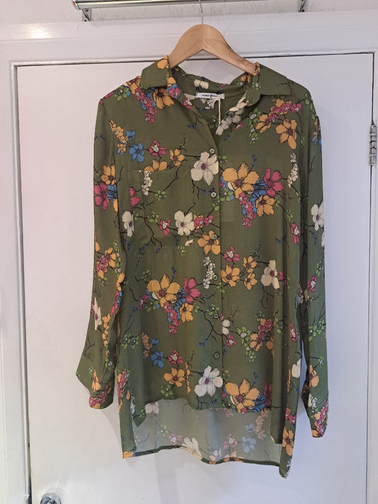 Funky staff green flower blouse - Maya Maya Ltd
