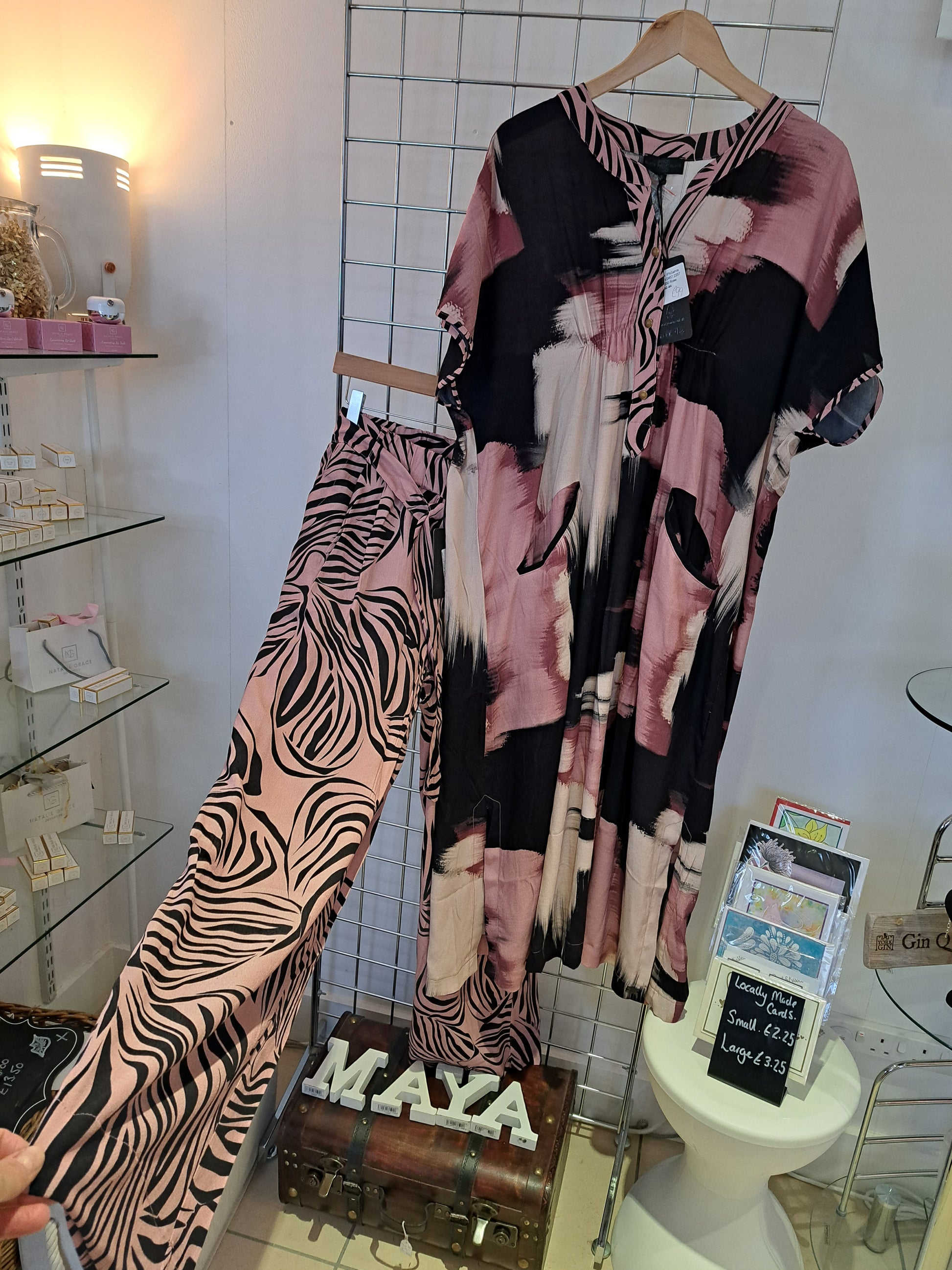 Pink Black relaxed fit dress - Maya Maya Ltd