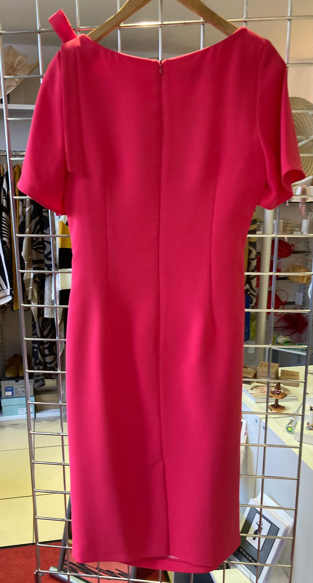 Peephole shoulder pink shift dress - Maya Maya Ltd