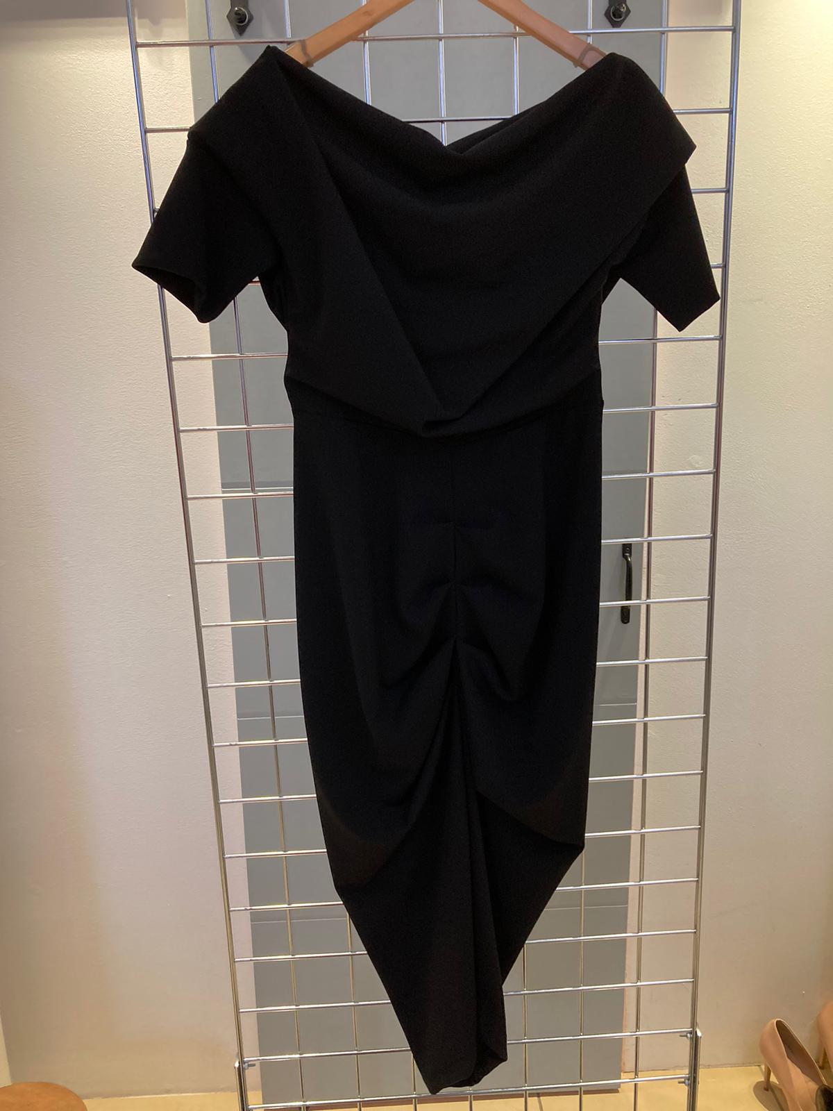 Atom label black crepe dress - Maya Maya Ltd