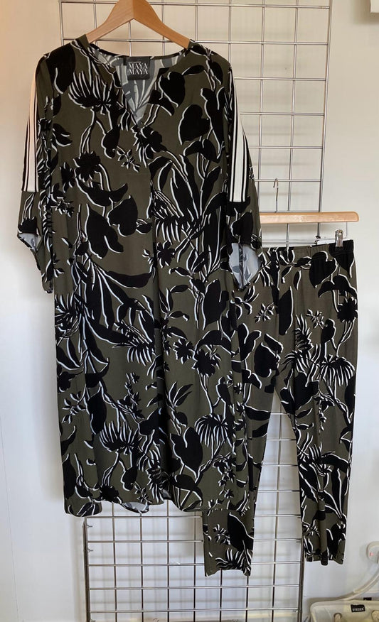 Khaki patterned tunic dress - Maya Maya Ltd
