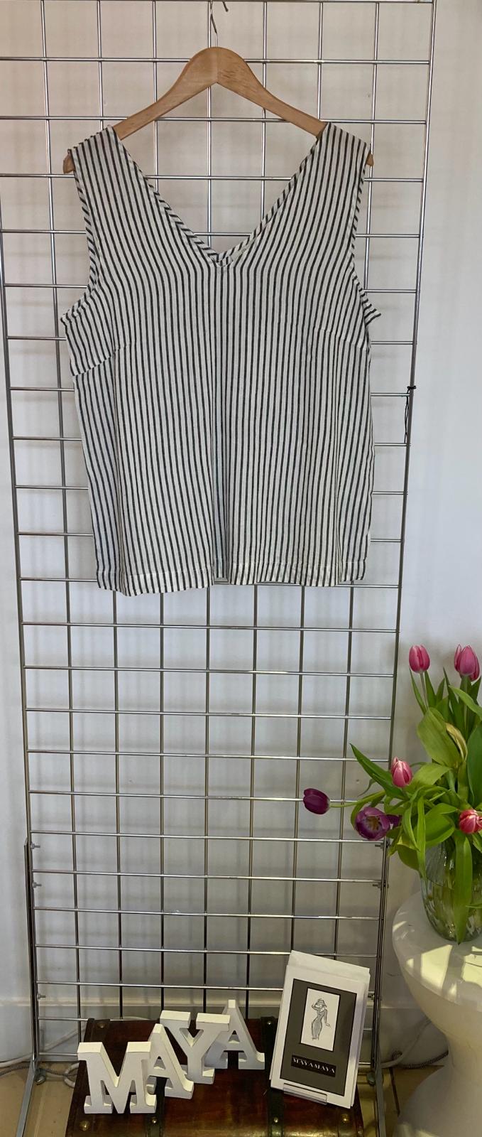 Linen mix long stripey shirt - Maya Maya Ltd