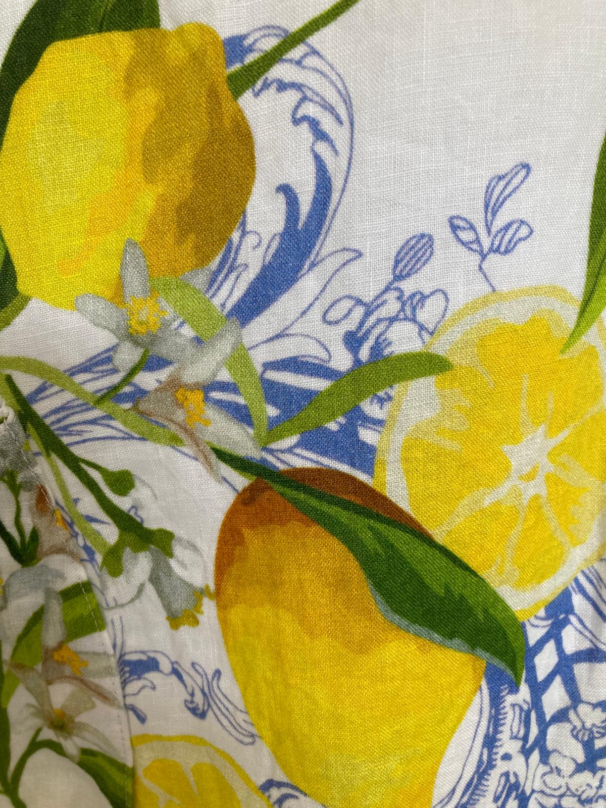 Lemon print linen dress - Maya Maya Ltd