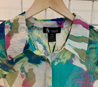 Multi Print Short Sleeve blouse - Maya Maya Ltd