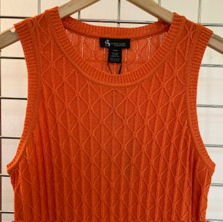 Orange Knit Style Summer Dress - Maya Maya Ltd