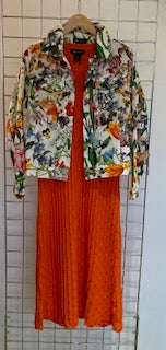 Orange Knit Style Summer Dress - Maya Maya Ltd