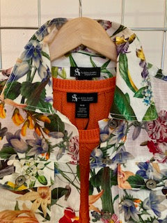 Flower Print linen Jacket - Maya Maya Ltd
