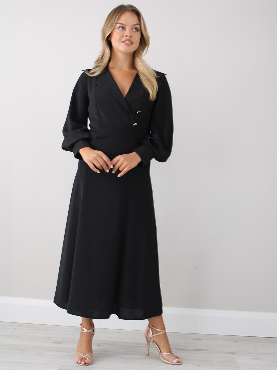 Kate Cooper black midi dress - Maya Maya Ltd
