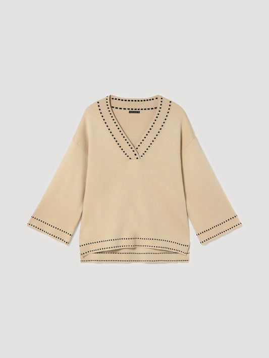 V neck boxey fit sweater - Maya Maya Ltd