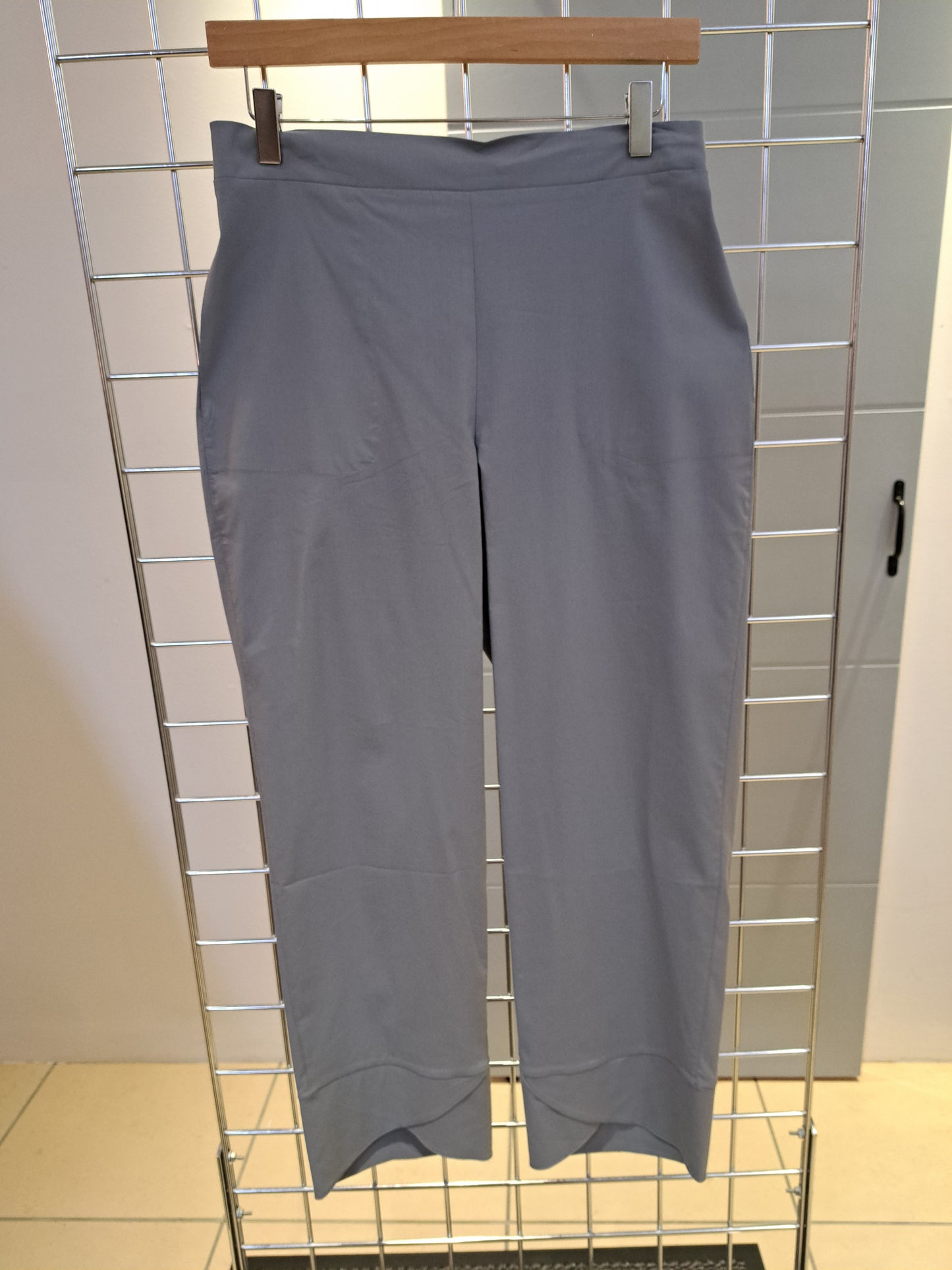 Cotton Mix stretch wide leg trouser grey - Maya Maya Ltd