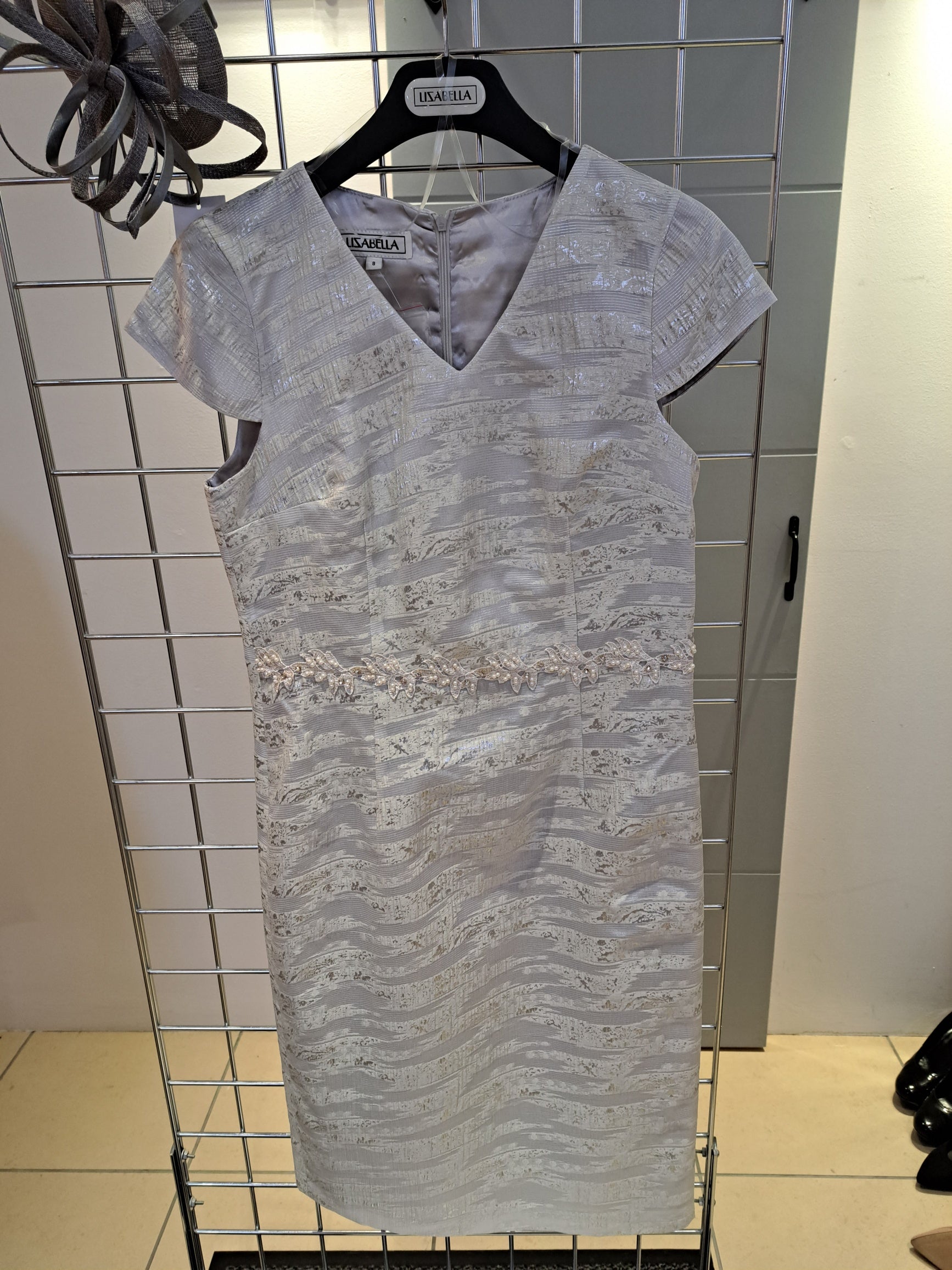 lizabella silver cream dress and jacket - Maya Maya Ltd