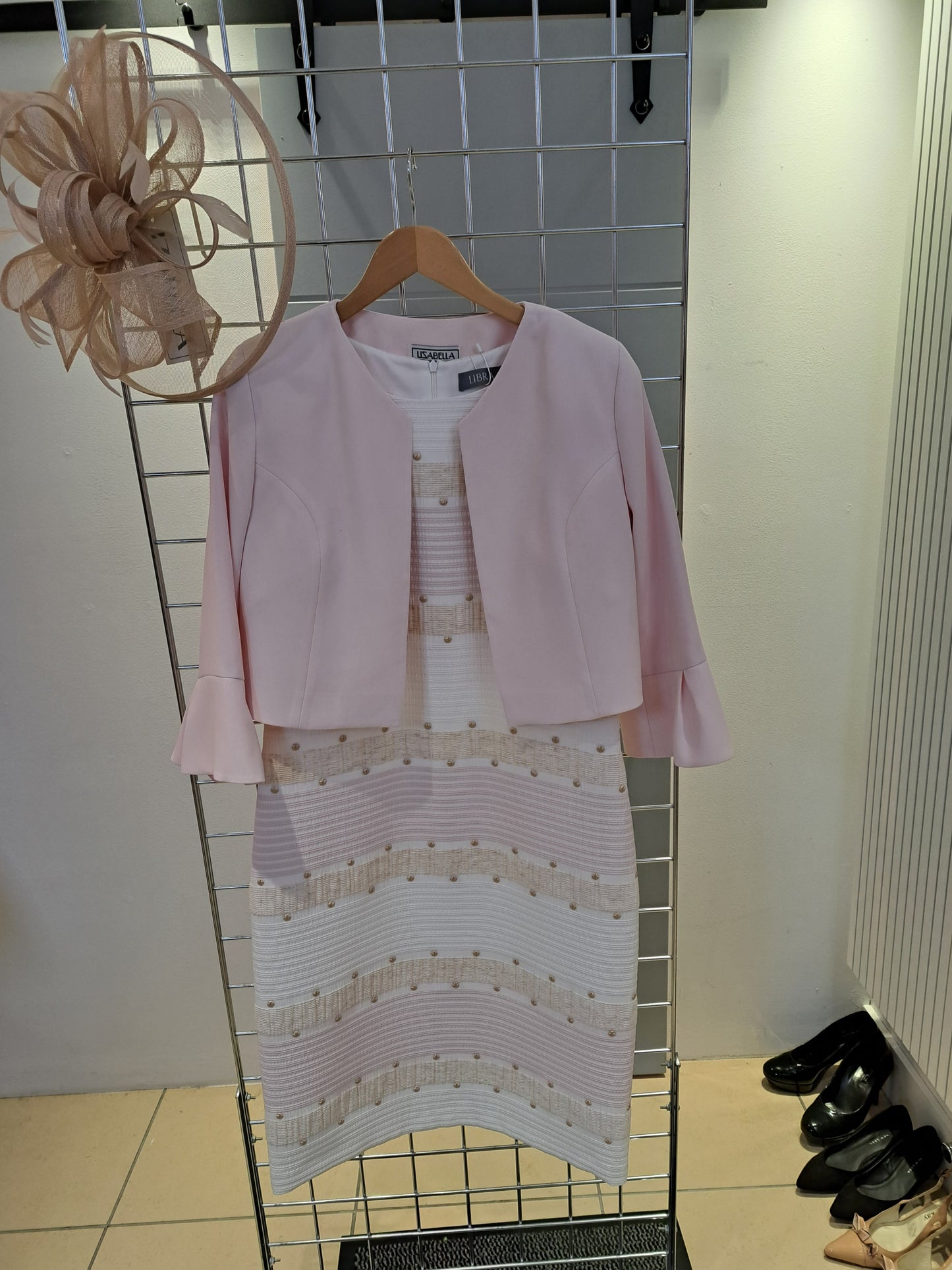Cream pink taupe shift dress - Maya Maya Ltd