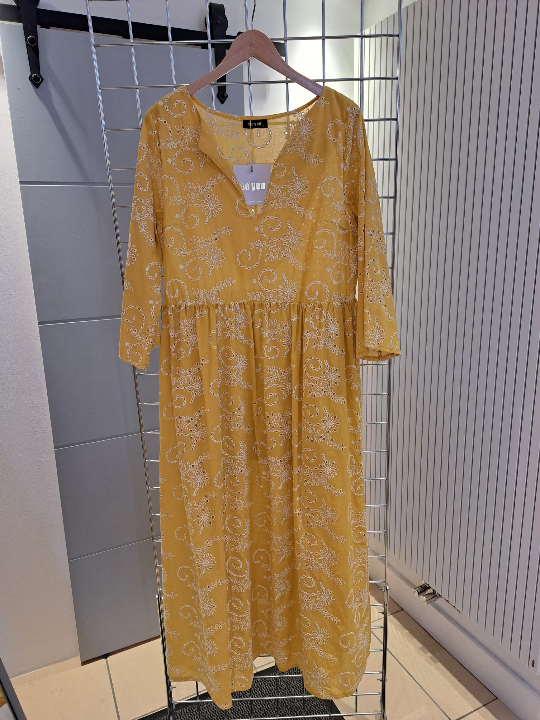 Mustard yellow cotton maxi dress - Maya Maya Ltd