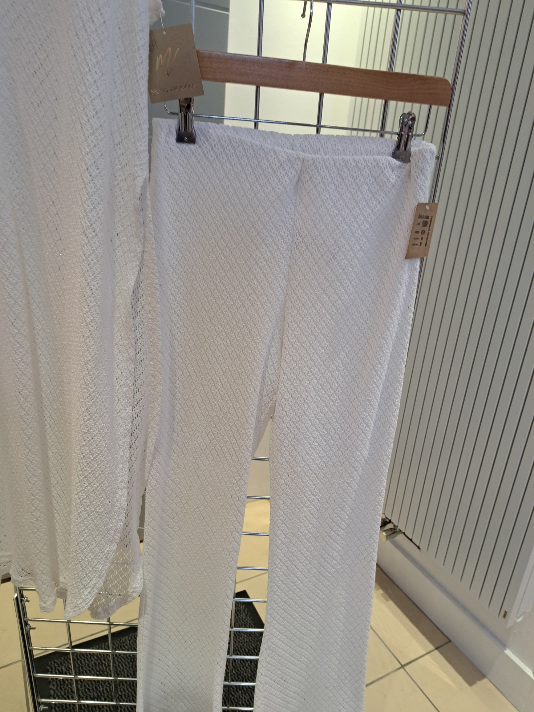Open weave pants white - Maya Maya Ltd