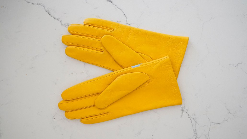Cloud Yellow Leather Gloves - Maya Maya Ltd