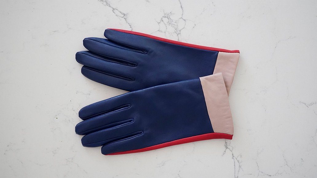 Colour Block Leather Gloves - Maya Maya Ltd