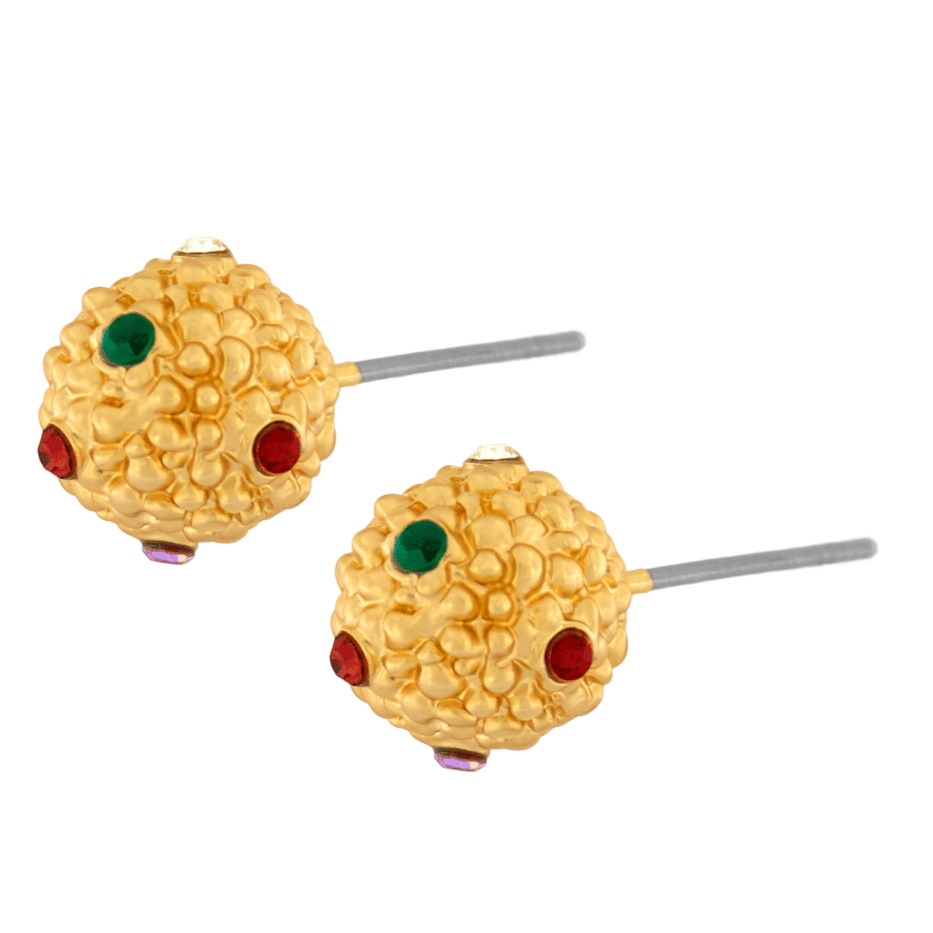 Gold Rainbow Ball Stud Earrings - Maya Maya Ltd