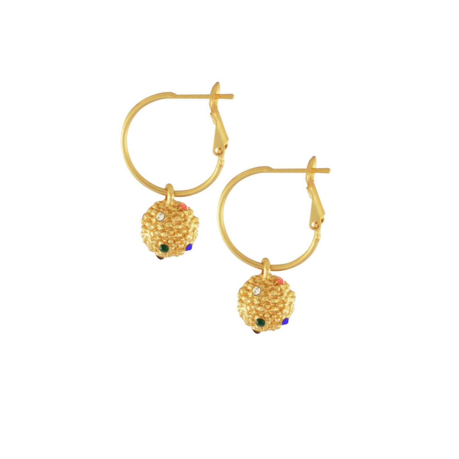 Rainbow Gold Plater Ball Drop Earrings - Maya Maya Ltd