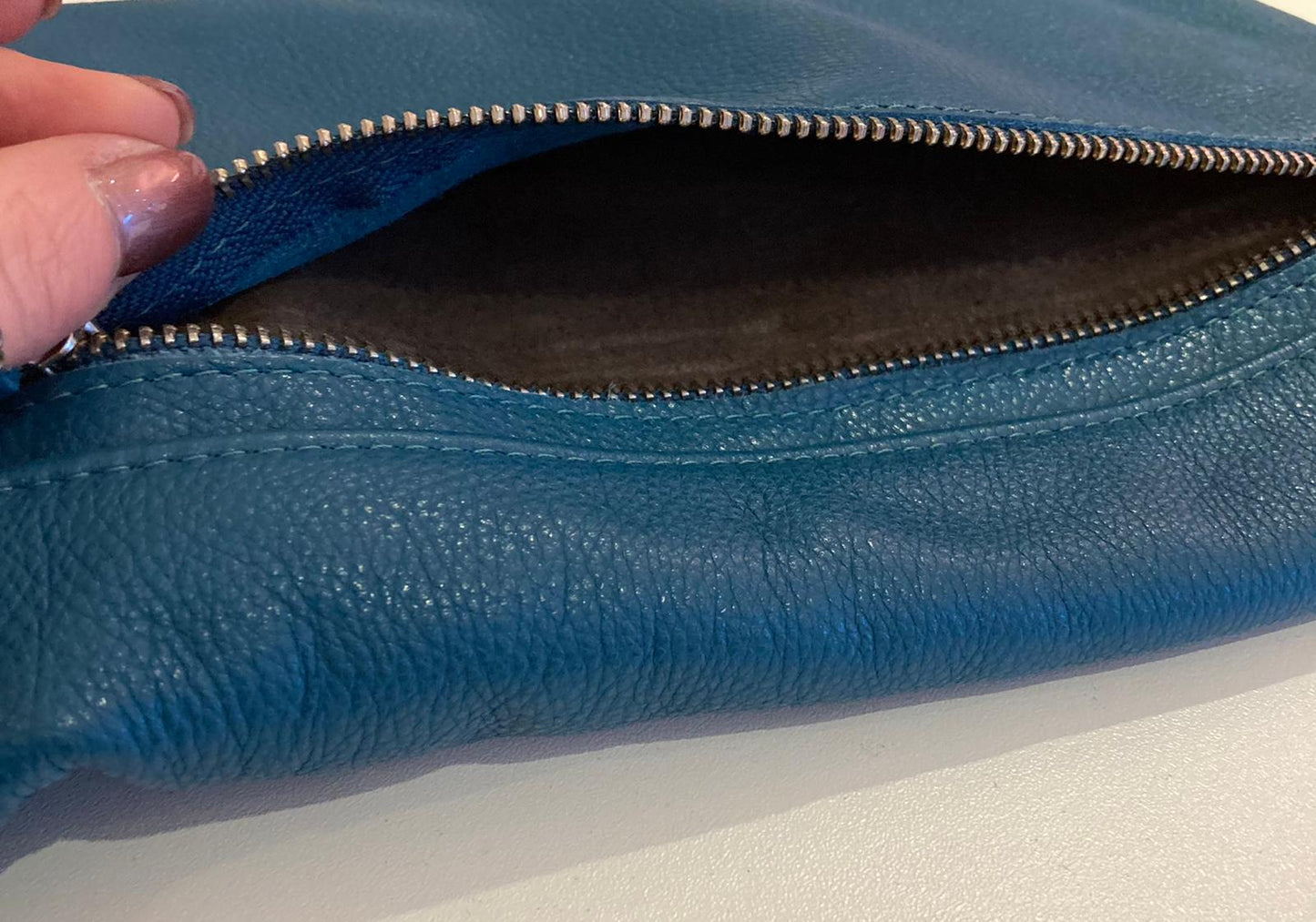 Owen Barry Teal Leather Handbag - Maya Maya Ltd