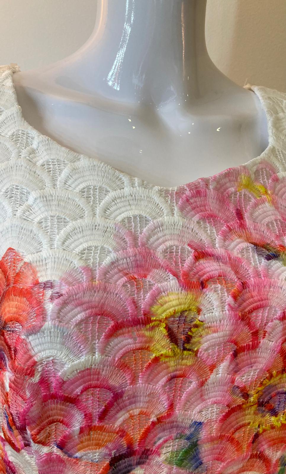 Textured flower print Midi dress - Maya Maya Ltd