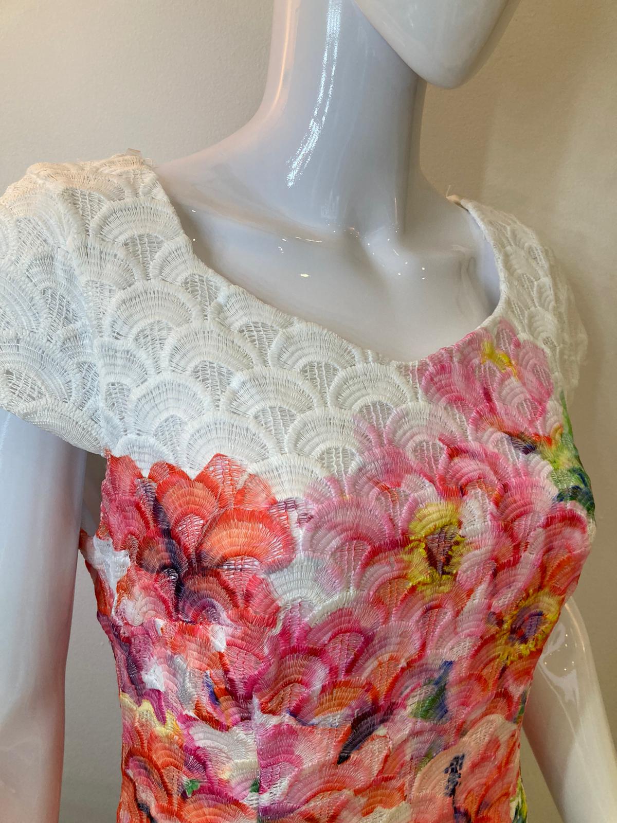 Textured flower print Midi dress - Maya Maya Ltd