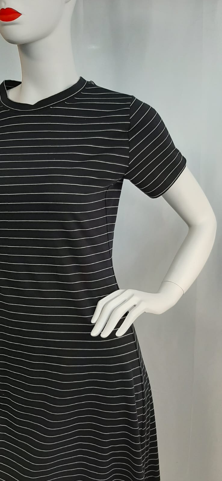 Black and White Stripe Dress - Maya Maya Ltd