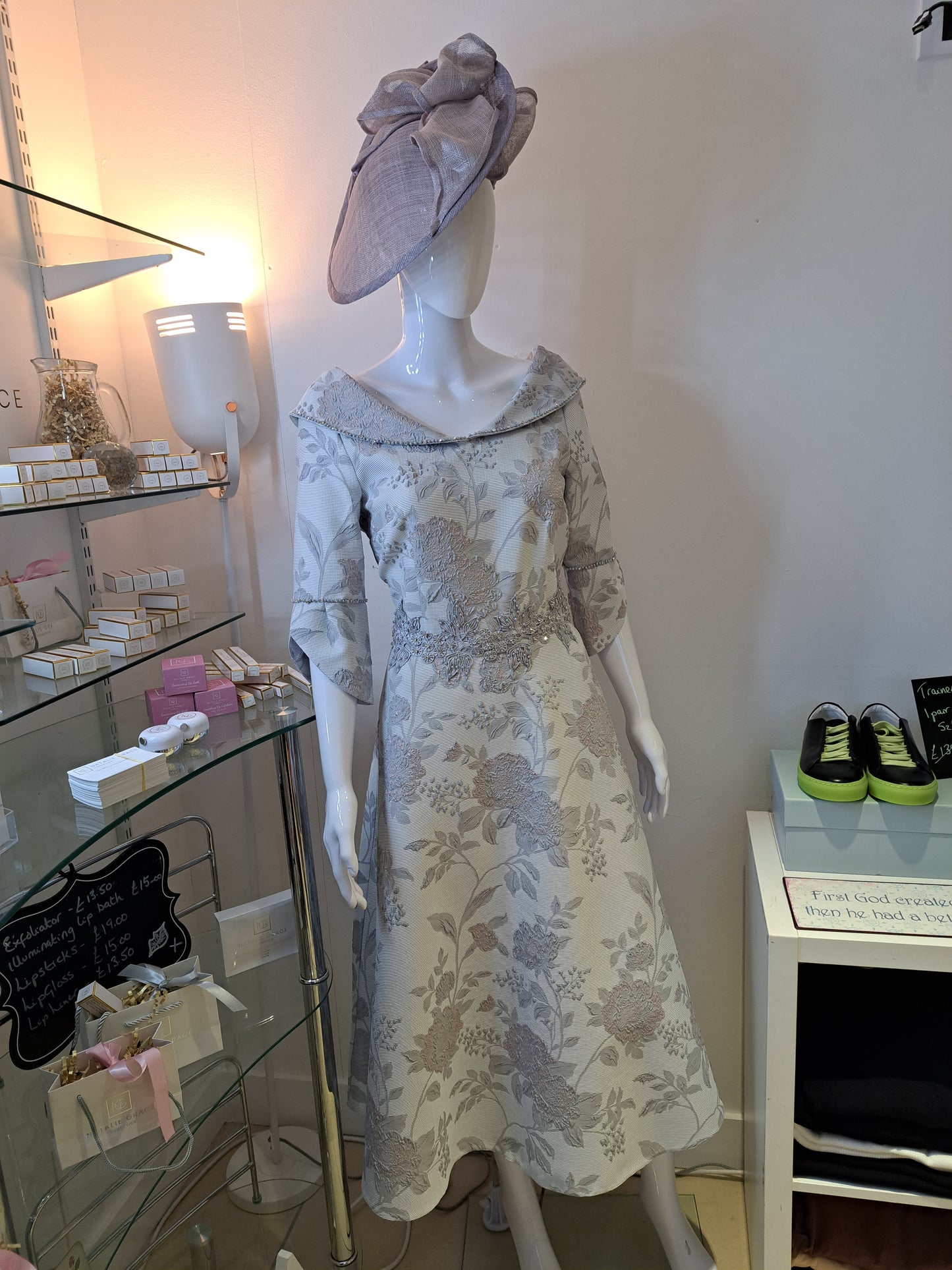 Lizabella grey lilac tones occasion dress - Maya Maya Ltd